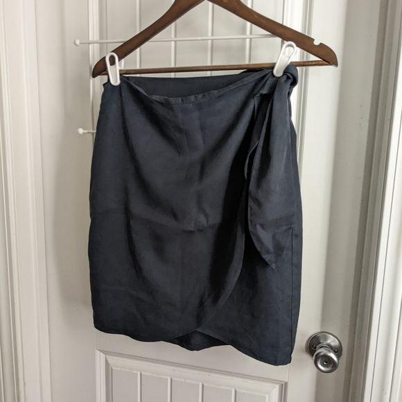 Vetta Capsule Wardrobe Wrap Skirt Skort (missing shorts) Women's XS Grey Black - Picture 9 of 10